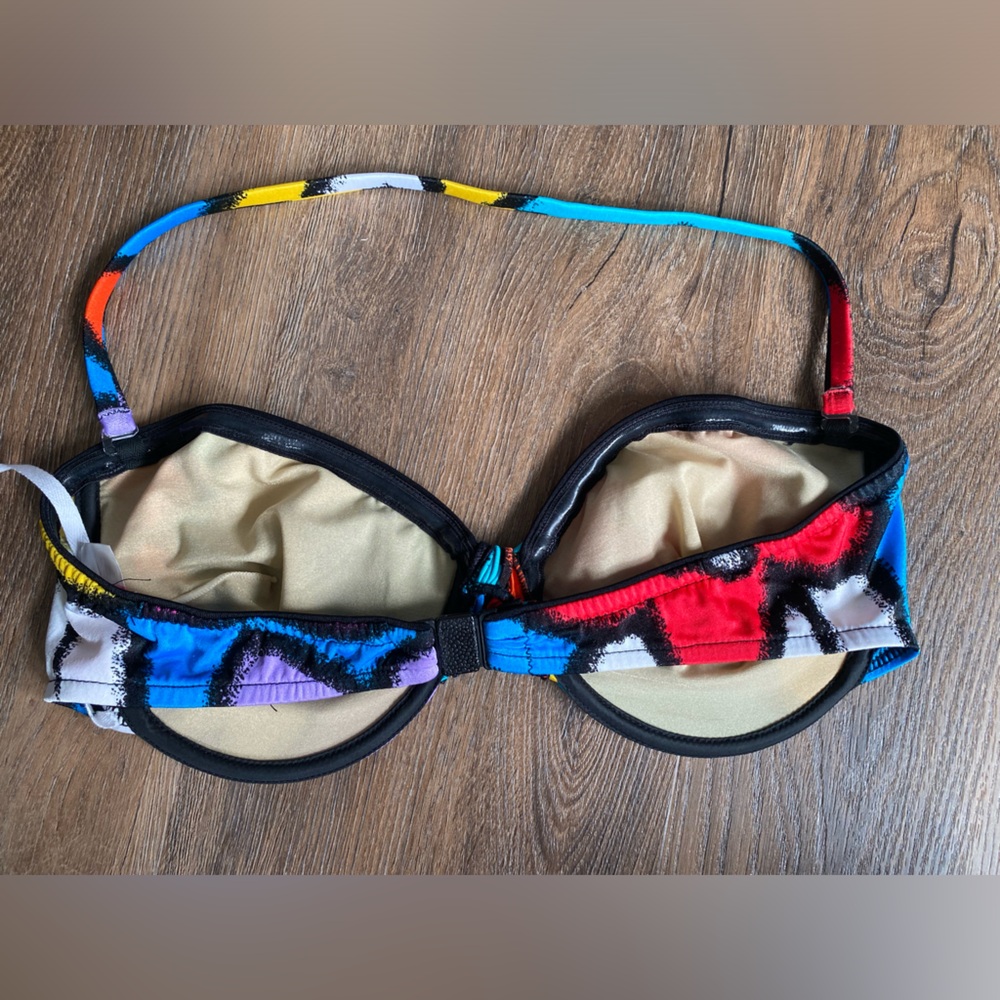 Vintage 90’s Roxanne convertible bikini made in USA size 16 bandeau to halter - Picture 6 of 13